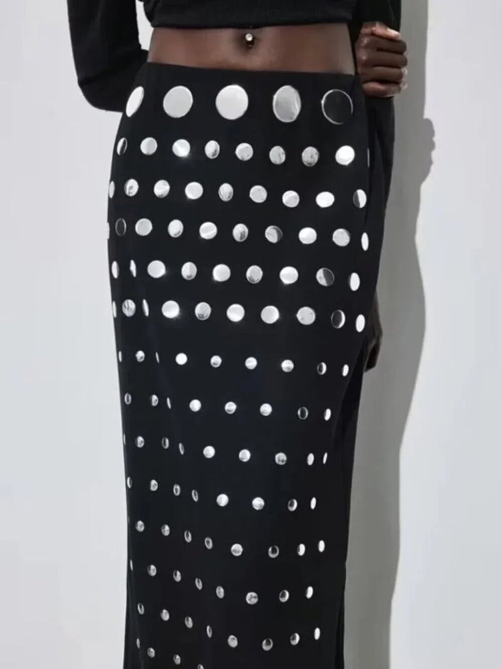Minimalist Mirror Midi Skirt